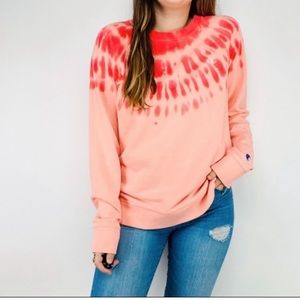 CHAMPION Tie-Dye Crew Neck size X-LARGE